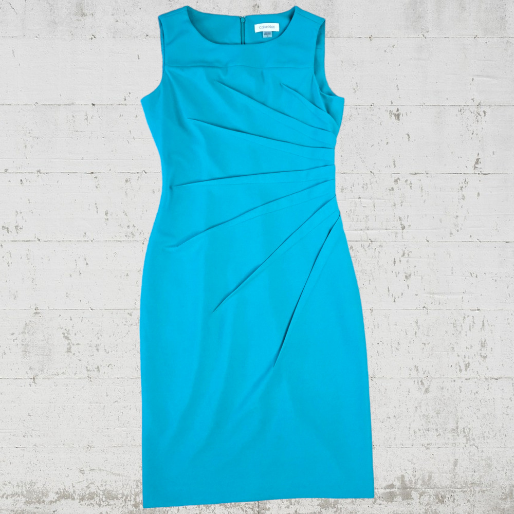 Sleeveless Turquoise Sheath Dress